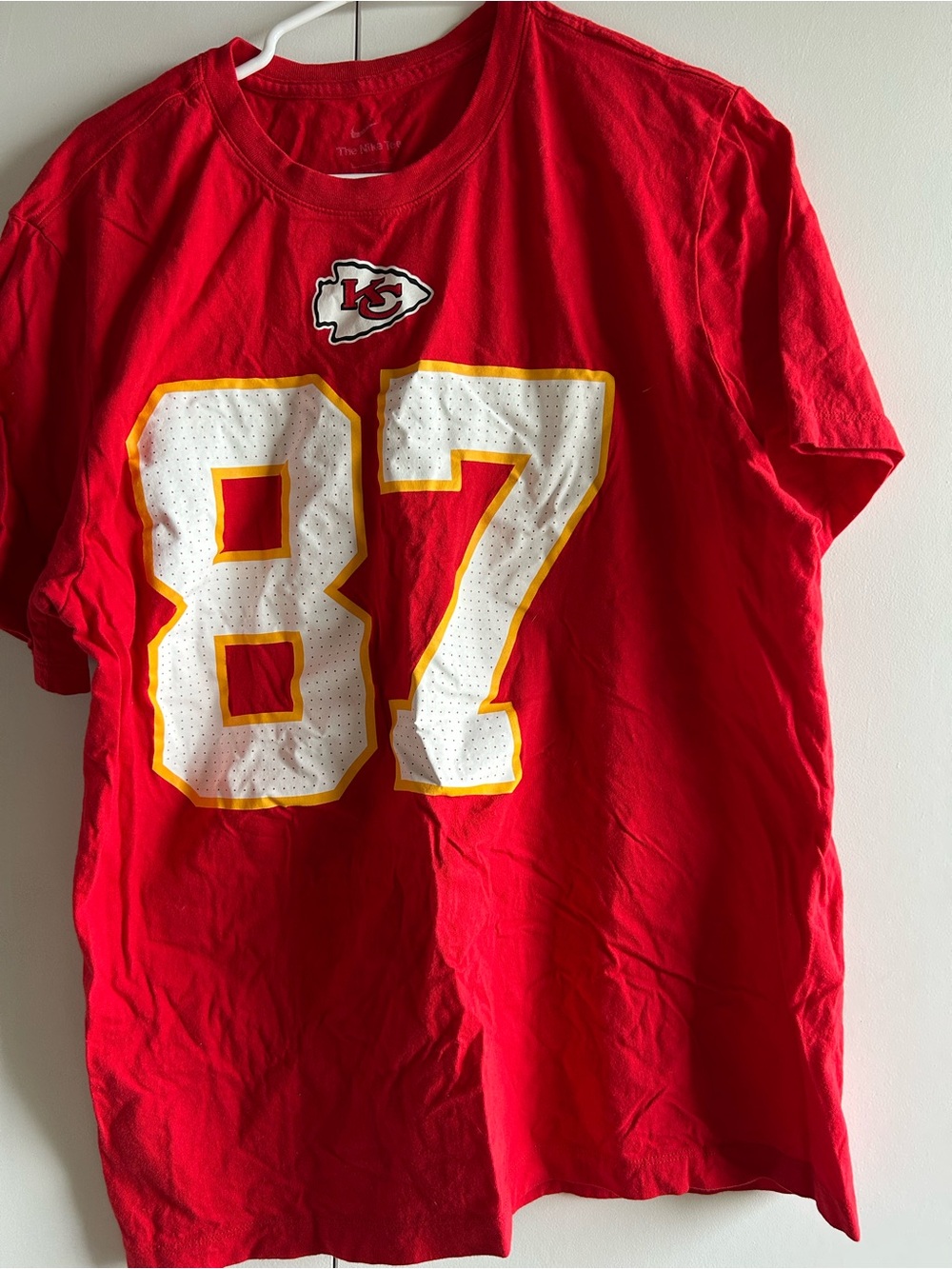 Nike Kansas City Chiefs #87 Travis Kelce Red Tee